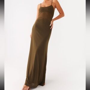 Peppermayo Khaki Starfall Maxi Dress